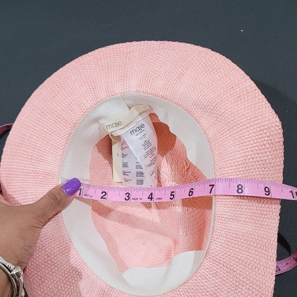 Maje Pink Braid-embellished Woven Straw Sun Hat - Picture 9 of 9